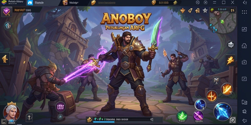 Screenshot ANOBOY menampilkan aksi pertarungan ARPG yang mendebarkan.