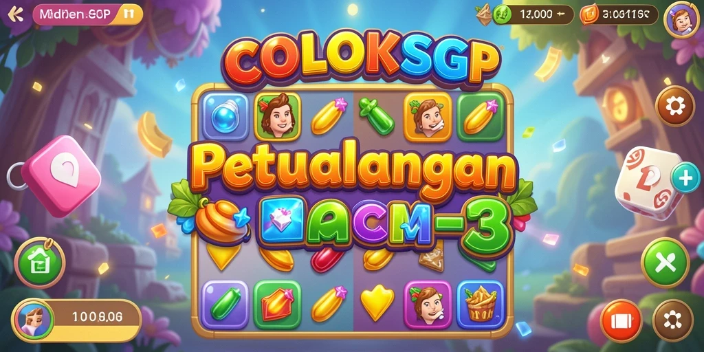 Tampilan gameplay seru COLOKSGP dengan objek match-3 yang berwarna-warni.