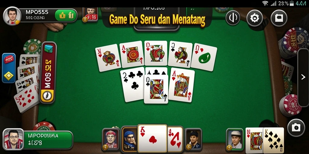 Tampilan gameplay seru dalam game domino MPO555.