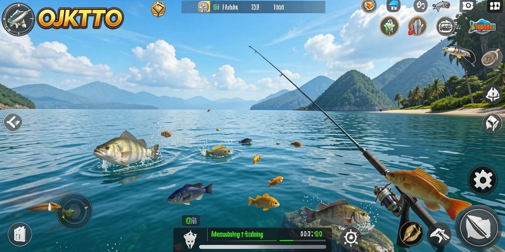 Screenshot gameplay OJKTOTO menampilkan aksi memancing yang mendebarkan.