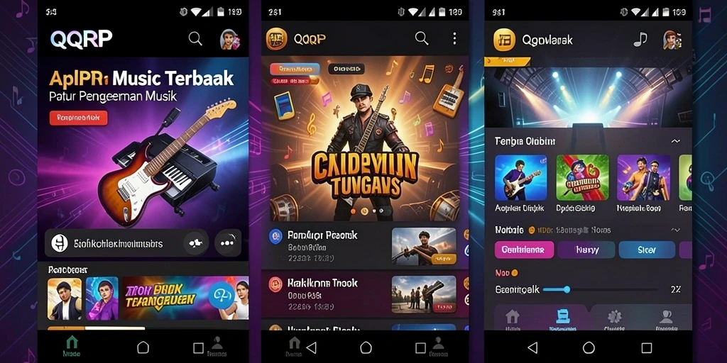 Screenshot gameplay <strong>QQRP</strong> menampilkan interaksi pengguna dalam bermain musik.