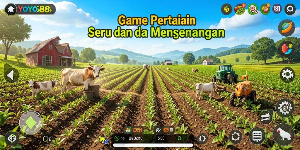 Tampilan Gameplay <strong>YOYO88</strong> yang menampilkan pertanian interaktif dan seru.
